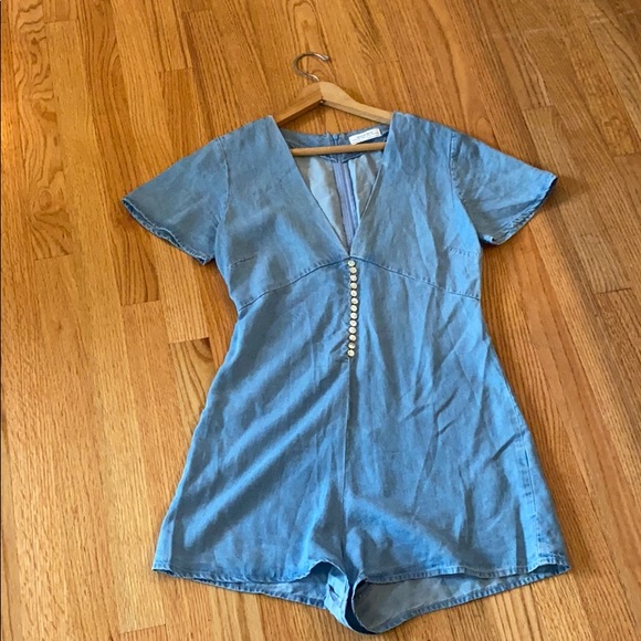 Zara Denim Romper - Picture 2 of 7